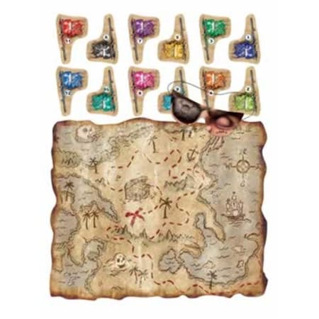 Beistle - 66671 - Pirate Treasure Map Party Game - Pack Of 24